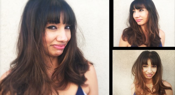 hair painting on dark hair with color wand paddles