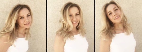 Katelyn Grabovski. Blonde Natural hand painted hair color