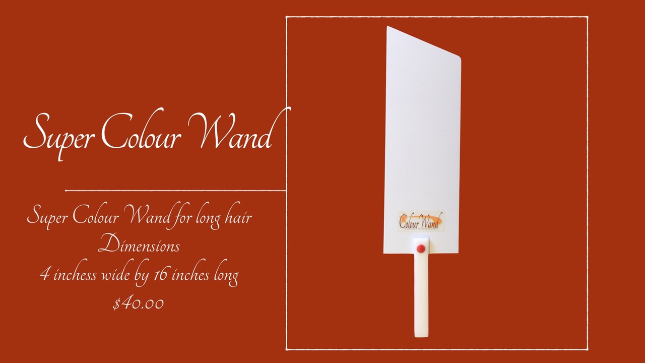 Super Colour Wand for long hair
Dimensions
4 inchess wide by 16 inches long
$40.00